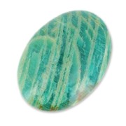 Cabochon ovale facetté 18x13 mm Amazonite zébrée x1|raw }}