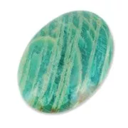 Cabochon ovale facetté 18x13 mm Amazonite zébrée x1