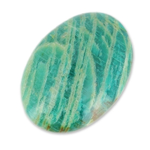 Cabochon ovale facetté 18x13 mm Amazonite zébrée x1