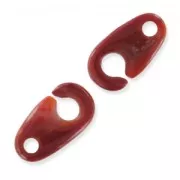 Fermoir menotte 12 mm - Dark Red Coral x1