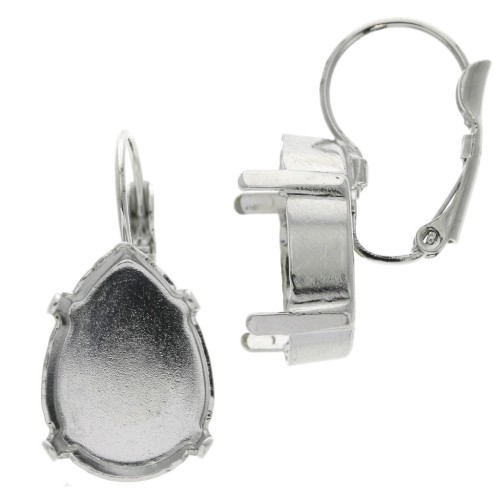 Dormeuses porte-cabochon PureCrystal 4320 18x13 mm - Rhodié x2