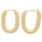 Créoles ovales 22x16 mm - Fil 4 mm - Plaqué Or 3 microns x2