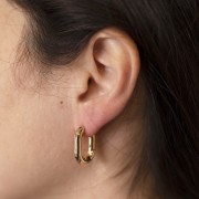 Créoles ovales 22x16 mm - Fil 4 mm - Plaqué Or 3 microns x2