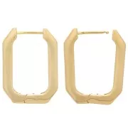 Créoles octogone allongé 25x18 mm - Plaqué Or 3 microns x2