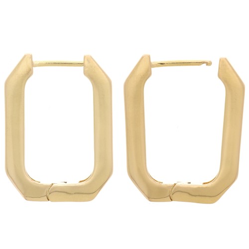 Créoles octogone allongé 25x18 mm - Plaqué Or 3 microns x2