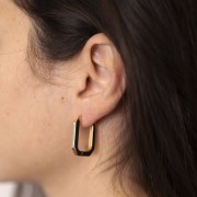 Créoles octogone allongé 25x18 mm - Plaqué Or 3 microns x2