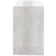 Pochette en papier 7x12 cm - motif lézard - Argenté - Blanc x1|raw }}