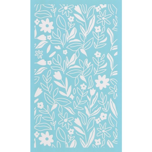 Silk Screen pour Pâte polymère 80x140 mm - Motif floral x1