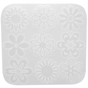 Moule silicone pour réaliser 9 pendentifs fleurs en résine - Transparent x1