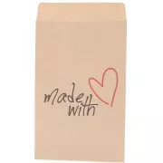 Pochettes en papier kraft 7x11 cm - motif Made with - Marron x20