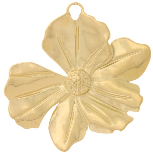 Pendentifs fleurs 40x42 mm - Acier inoxydable 304L Doré x2