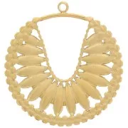 Pendentifs ronds ethniques 25 mm - Acier inoxydable 304L Doré x2