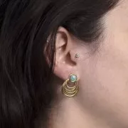 Clous d'oreilles goutte évidée 24x18mm pour cabochon 6mm - Acier inox 304L Doré x2