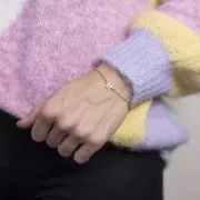 Intercalaire lettre alphabet 6x4 mm - I - Acier inoxydable 316L Doré x1