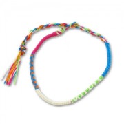 Bracelet brésilien rond 3 mm Fuchsia/Turquoise x1|raw }}