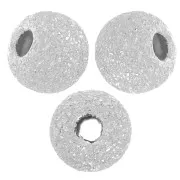 Perles rondes diamantées 3 mm - avec un trou de 1 mm - Argent 925 x20