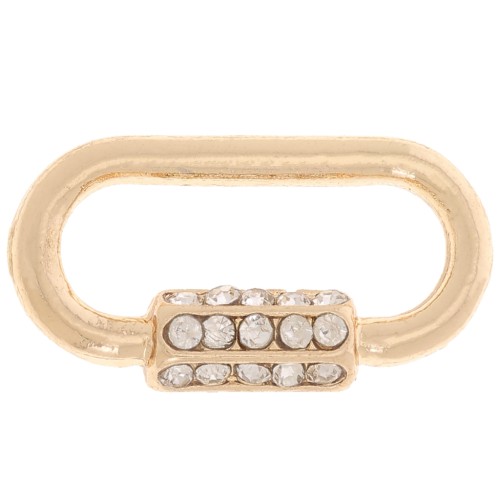 Intercalaire ovale imitation fermoir 18x9.5 mm avec oxydes de zirconium - Doré x1