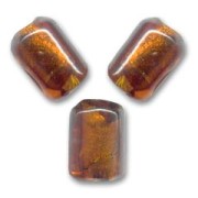 Perles cylindres Feuille d'Argent 11x8 mm Dark Topaz x4|raw }}