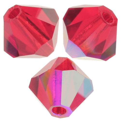 Perles toupies Preciosa - Rondelle Bead 6 mm - Light Siam AB x12