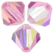 Perles toupies Preciosa - Rondelle Bead 6 mm - Rose AB x12