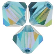 Perles toupies Preciosa - Rondelle Bead 6 mm - Indicolite AB x12