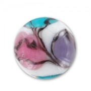 Ronde 15 mm Violet/Rose/Green Turquoise x1
