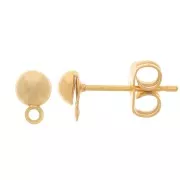 Clous d'oreilles demi-boule 4 mm - Doré à l'or fin x20