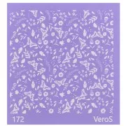 Silk Screen VeroS pour pâte polymère 90x90 mm - Motif papillons floral n°172 x1