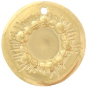Breloque ronde irrégulière 15mm pour cabochon 6 mm - Acier inoxydable 304L Doré x1|raw }}