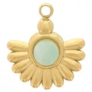 Breloque ethnique 14x12 mm pour cabochon 4 mm - Acier inoxydable 304L Doré x1