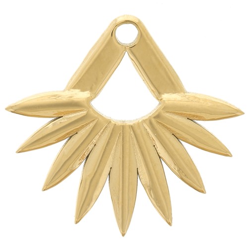 Breloque ethnique demi-soleil 16x17 mm - Acier inoxydable 304L Doré x1