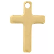 Breloques croix 16x11 mm - Acier inoxydable 304L Doré x4