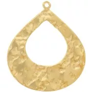 Pendentifs gouttes martelés 27x23 mm - Acier inoxydable 304L Doré x2