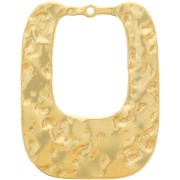 Pendentifs rectangles martelés 25x19 mm - Acier inoxydable 316L Doré x2|raw }}