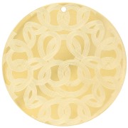 Pendentifs ronds 40 mm - motif abstrait - Acier inoxydable 316L Doré x2