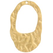 Pendentifs ovales irréguliers martelés 27x17 mm - Acier inoxydable 316L Doré x2|raw }}
