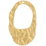 Pendentifs ovales irréguliers martelés 27x17 mm - Acier inoxydable 316L Doré x2