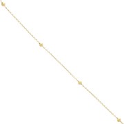 Chaîne maille Forçat avec perles rondes 3 mm - Acier inoxydable 304L Doré x50cm