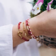 Chaîne maille Forçat avec perles rondes 3 mm - Acier inoxydable 304L Doré x50cm