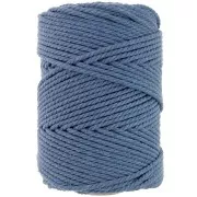 Bobine de cordon en coton pour macramé 3 mm - Bleu cobalt x100m