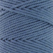 Bobine de cordon en coton pour macramé 3 mm - Bleu cobalt x100m
