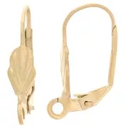 Dormeuses avec anneau ouvert 18 mm - motif coquillage - Acier inox 304 Doré x2