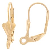 Dormeuses avec anneau ouvert 17.5 mm - motif coquillage - Acier inox 303L Doré x2|raw }}