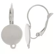 Dormeuses 25 mm pour cabochon 12 mm - Acier inoxydable 304 x2