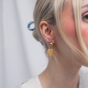 Clous d'oreilles demi-boule 10 mm - Acier inoxydable 304 Doré x2