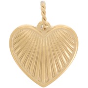 Pendentif coeur strié 18 mm - Acier inoxydable 304 Doré x1|raw }}