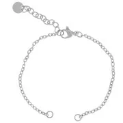 Bracelet maille Forçat limée 2 mm pour intercalaire - Acier inox 304 x15cm