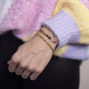 Bracelet jonc 170 mm avec boules - Acier inoxydable 304 Doré x1