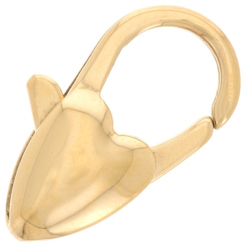 Fermoir mousqueton 20 mm motif coeur - Acier inoxydable 304 Doré x1