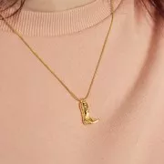 Pendentif Santiag botte de cowboy 22x14 mm - Doré à l'or fin x1